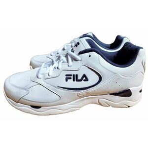 FILA TRI RUNNER MENS LEATHER WHITE NAVY SNEAKER NWOB SIZE 10.5 US